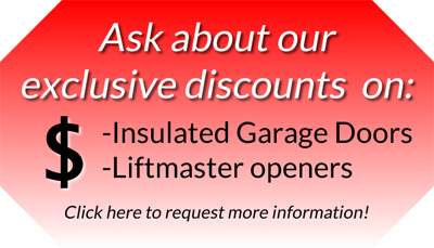 Contact for exclusive discounts on insulated garage doors.